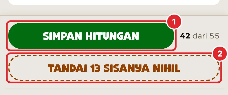 Kalau semua yang tersisa memang kosong, tekan Tandai ... sisanya nihil .